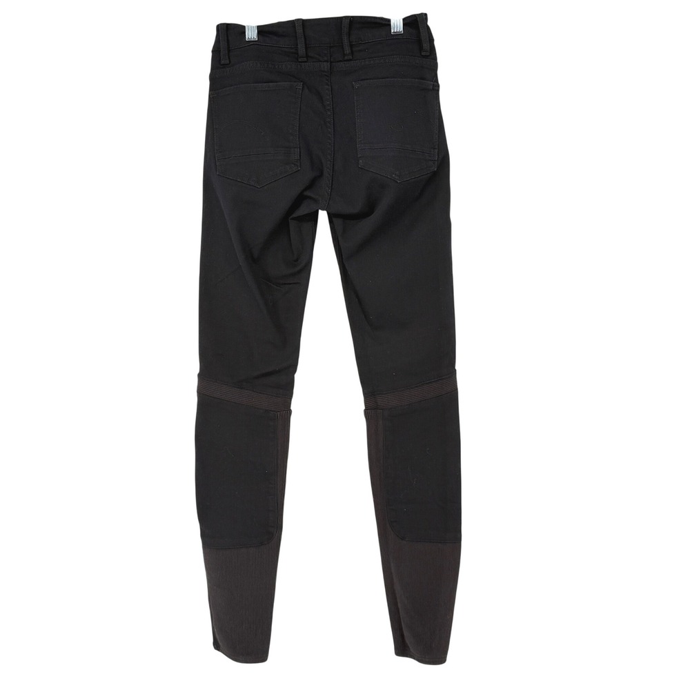 G-Star RAW Motac DC 3D Mid Skinny‎ Moto Jeans Black Star Detail 26x32